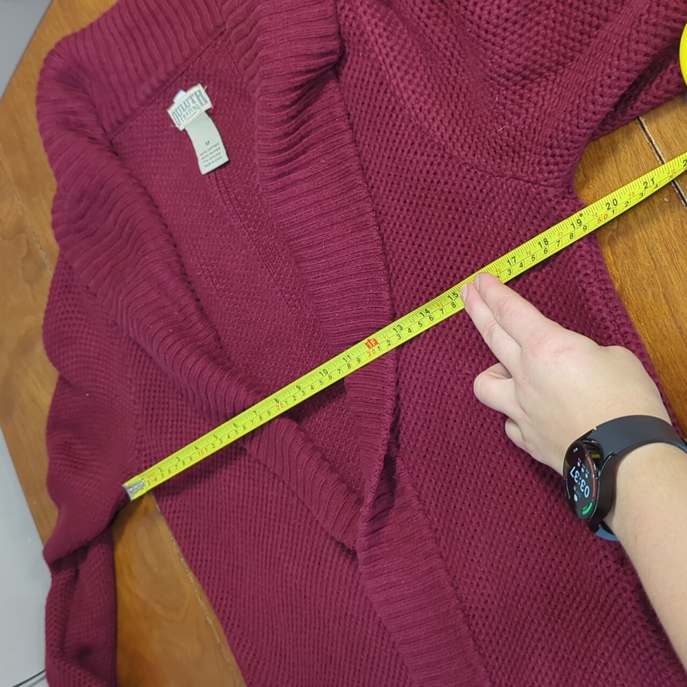 Duluth Trading Co Long Cardigan Medium Burgandy - Picture 7 of 13